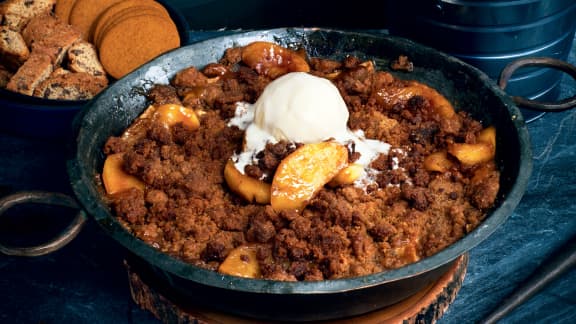 Croustade de pommes fumée aux biscottis