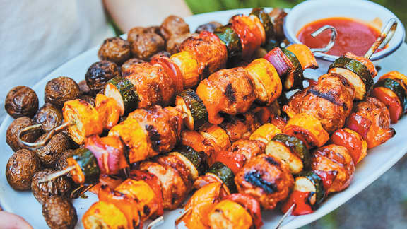 Brochettes de boulettes BBQ