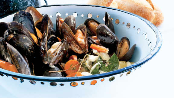 Moules au vin blanc et à l'ail