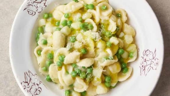 Orecchiette aux pois sucrés