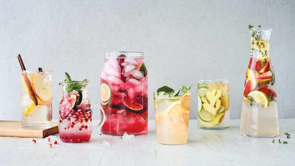 Eau citron, fraises et thym