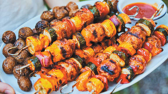 Vendredi : Brochettes de boulettes BBQ