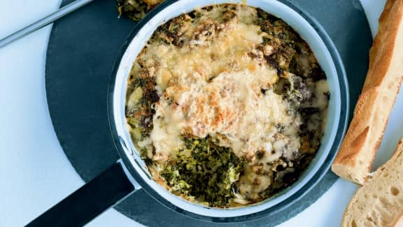 Gratin d’épinards et de poireaux