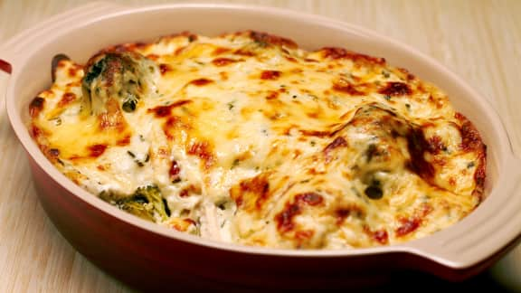 Gratin de brocoli au fromage de chèvre