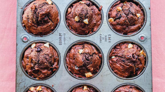 Muffins triple chocolat aux haricots noirs