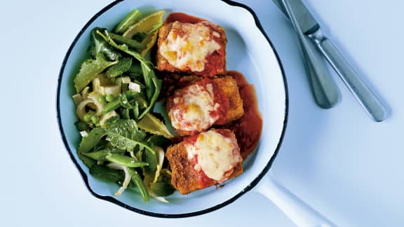 Escalopes de tofu parmigiana