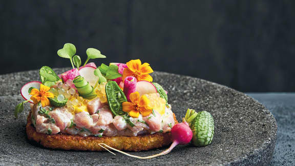Vendredi : Tartare de veau, hashbrown et herbes