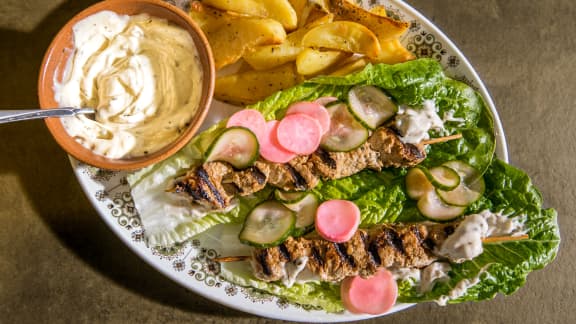 Shish taouk en romaine