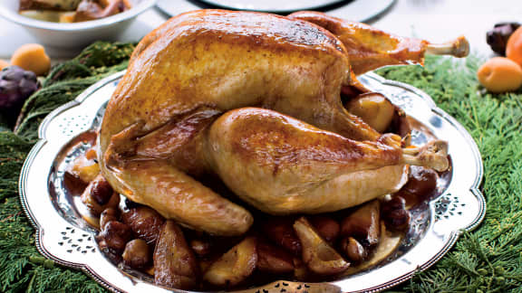 France : Dinde de Noël aux poires et aux marrons