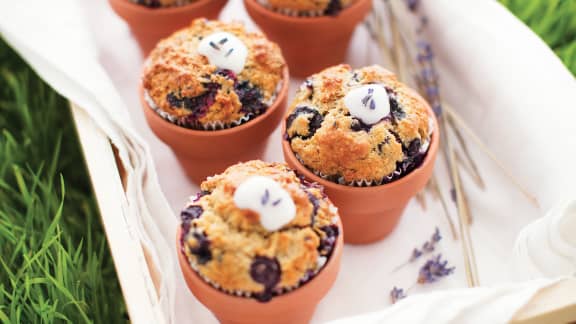 Muffins aux bleuets et à la lavande