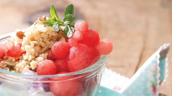 Quinoa et melon d'eau, façon gruau