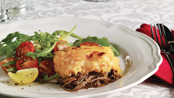 Parmentier de canard confit aux patates douces