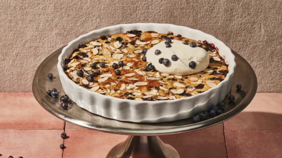 Clafoutis aux bleuets et aux amandes