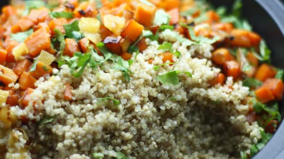 Couscous de quinoa aux légumes racines