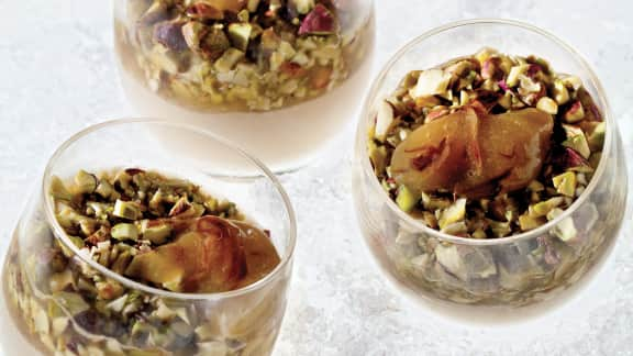 Mousse de foie de volaille et compotée d'échalotes au cidre de glace