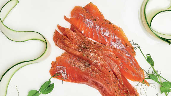 Gravlax de truite au cidre de pomme