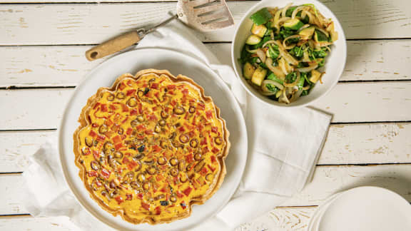Jeudi : Quiche aux poivrons rouges grillés