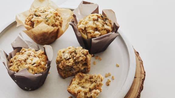 Muffins aux pommes & au fromage à raclette