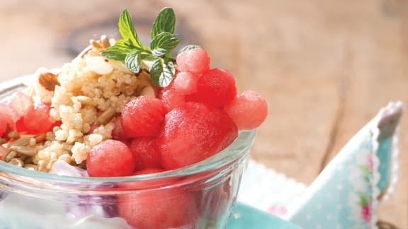 Quinoa et melon d'eau, façon gruau