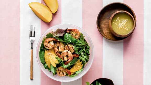 Salade de crevettes et de mangues