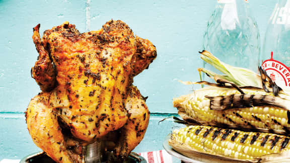 Lundi : Poulet sur canette de bière