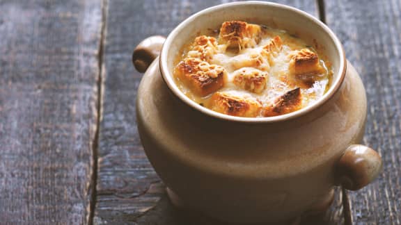 Soupe à l'oignon et au vin rouge