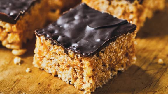 Carrés aux Rice Krispies choco-arachides