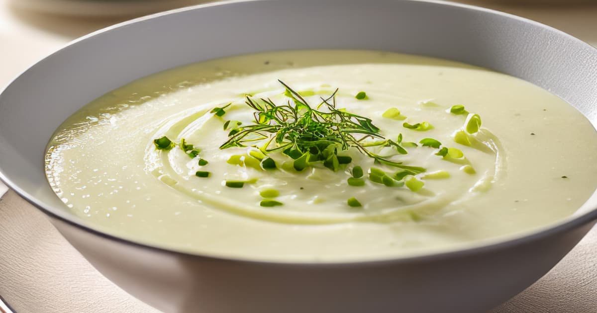 Potage de pommes de terre et de poireaux au maïs