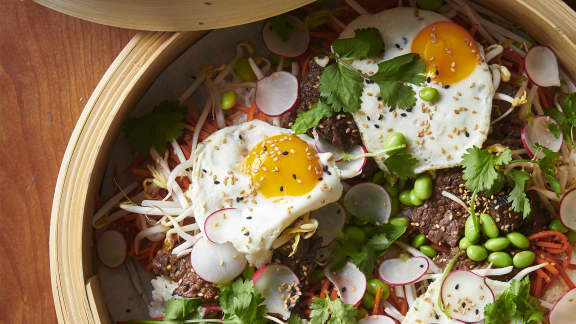 Samedi soir : Bol style Bibimbap au boeuf coréen