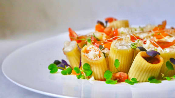 Rigatoni à la bolognaise, en gâteau