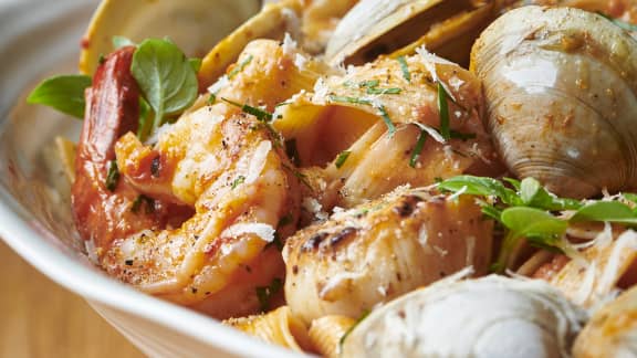 Pacchieris aux fruits de mer