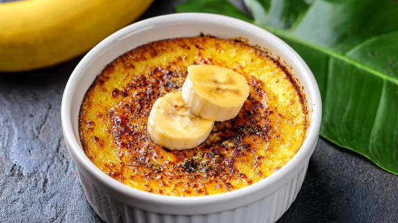 Crème brûlée aux bananes et au gingembre