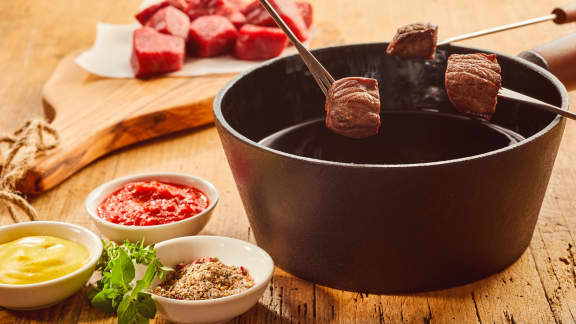 La fondue bourguignonne, Recette