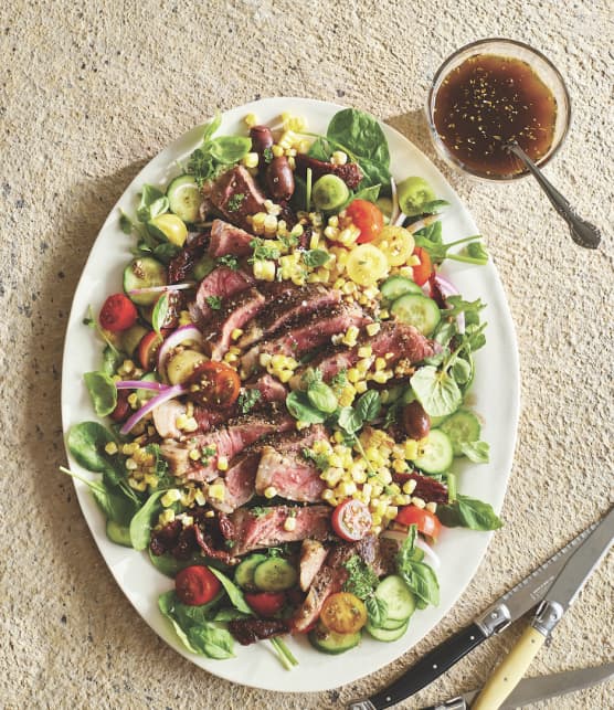 Salade de contre-filet de boeuf au balsamique