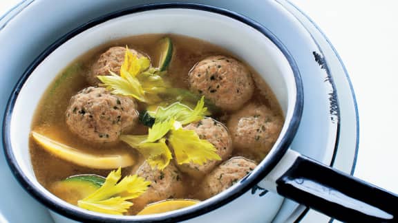 Soupe aux boulettes de dinde à l’italienne