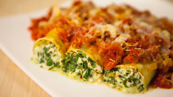 Cannelloni végétarien au fromage cottage