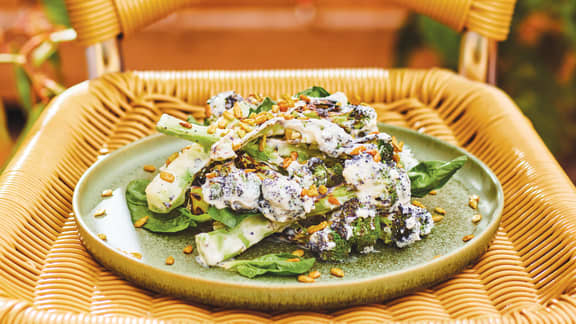 Dimanche midi : Brocolis grillés au chèvre frais
