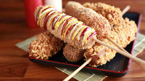 Hot-dog coréen frit