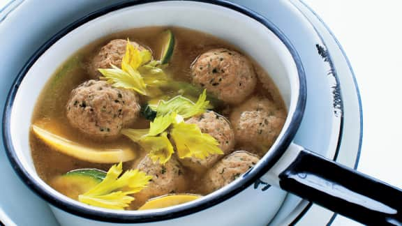 Soupe aux boulettes de dinde à l’italienne