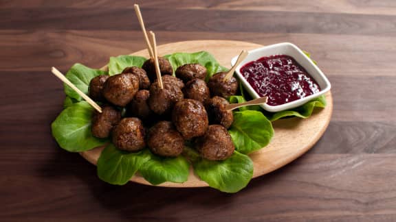 Boulettes de veau et sa sauce aux canneberges