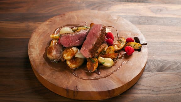 Samedi soir : Magret de canard rôti sauce aux framboises