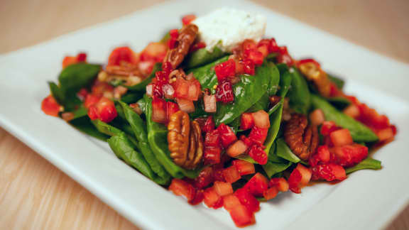 Salade de fraises et d’épinards