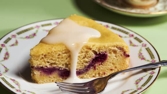 Gâteau au citron et aux framboises