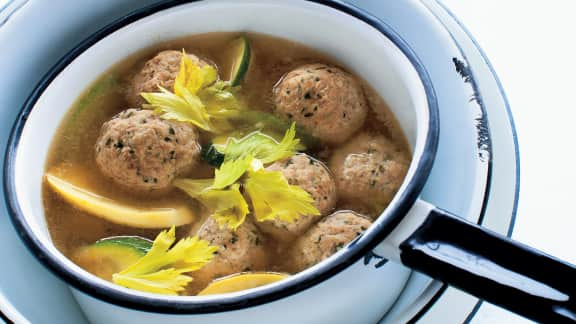 soupe aux boulettes de dinde à l’italienne