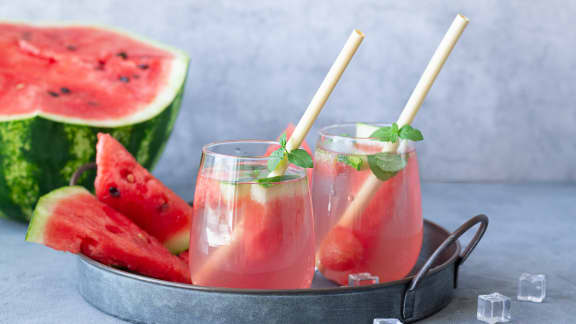 Sangria rosé au melon d'eau