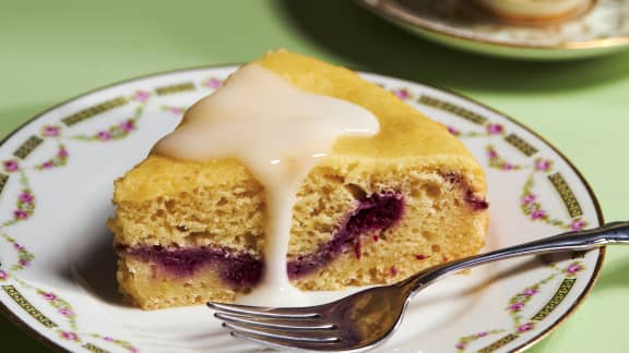 Gâteau au citron et aux framboises