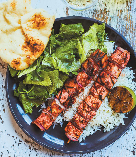 Brochettes de tofu tandoori