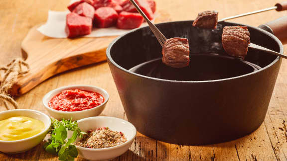 Fondue au vin rouge