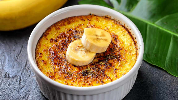 Crème brûlée aux bananes et au gingembre