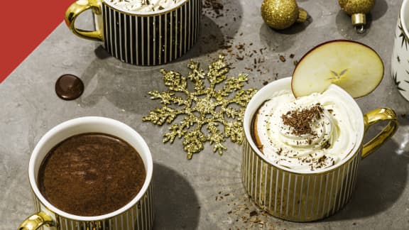 Chocolat chaud au beurre de pomme, caramel et fleur de sel